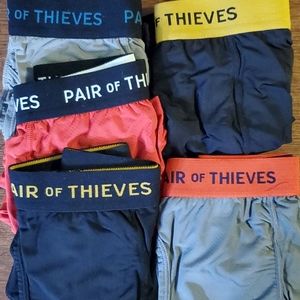 LOT OF 5, USED/WORN, PAIR OF THIEVES, BOXER BRIEFS